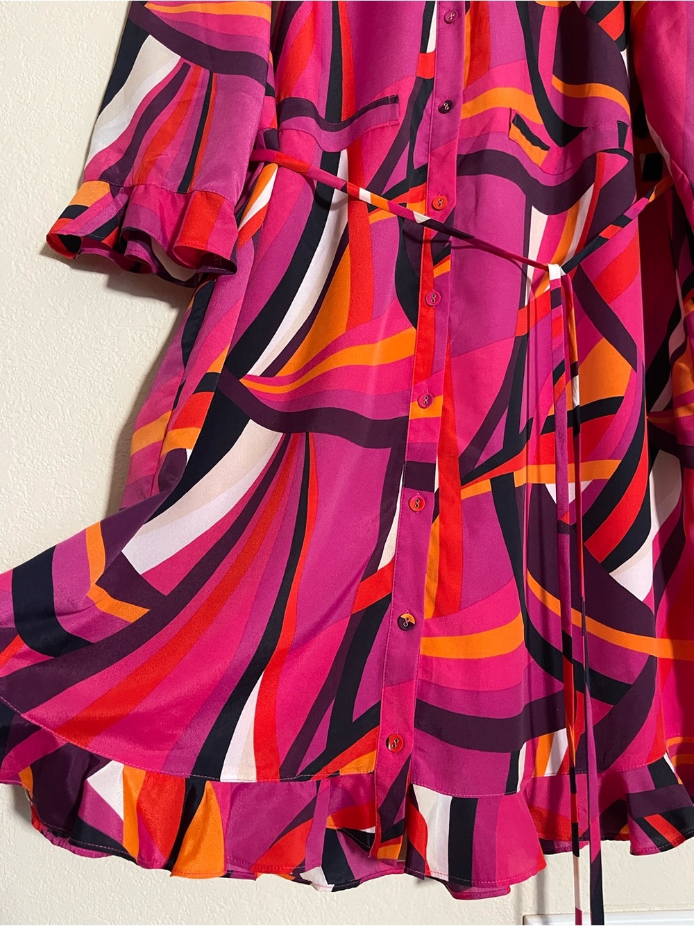Trina Turk Nat Geometric Shirtdress Size XL - Picture 3 of 16